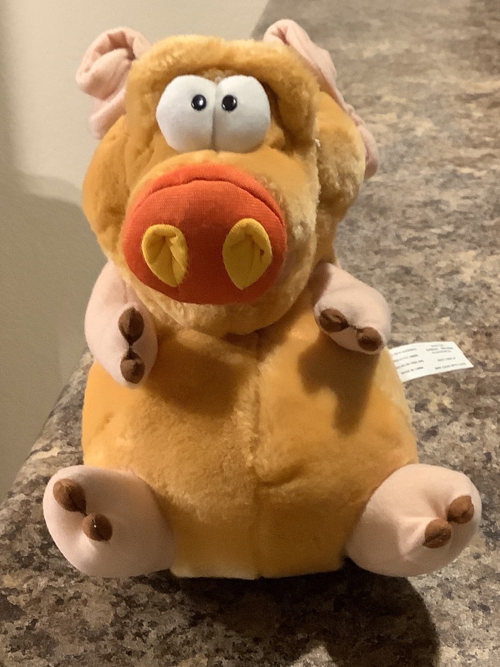 PIGGLER WIGGLER VINTAGE VIBRATES Plush Farm Animal Pig Stuffed Toy - YeLLOW
